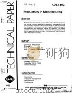 PRODUCTIVITY IN MANUFACTURING     PDF电子版封面     