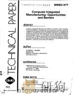 COMPUTER INTEGRATED MANUFACTURING:OPPORTUNITIES AND BARRIERS     PDF电子版封面     