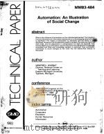 AUTOMATION:AN ILLUSTRATION OF SOCIAL CHANGE     PDF电子版封面     