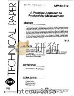 A PRACTICAL APPROACH TO PRODUCTIVITY MEASUREMENT     PDF电子版封面     