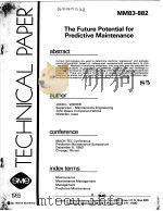 THE FUTURE POTENTIAL FOR PREDICTIVE MAINTENANCE     PDF电子版封面     