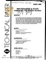 TECHNICAL PAPER AD81-465 NEW TECHNOLOGY IN ACRYLIC ADHESIVES-THE AEROBIC ACRYLICS（ PDF版）