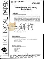 TECHNICAL PAPER MR83-180 UNDERSTANDING THE CUTTING TOOL AT WORK（ PDF版）