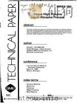 TECHNICAL PAPER MR83-190 VAQUA HIGH VOLUME LIQUID ABRASIVE PROCESS     PDF电子版封面     