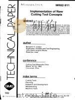 TECHNICAL PAPER MR82-911 IMPLEMENTATION OF NEW CUTTING TOOL CONCEPTS（ PDF版）