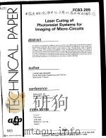 TECHNICAL PAPER FC83-265 LASER CURING OF PHOTORESIST SYSTEMS FOR IMAGING OF MICRO-CIRCUITS（ PDF版）