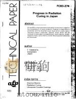 TECHNICAL PAPER FC83-274 PROGRESS IN RADIATION CURING IN JAPAN     PDF电子版封面     