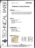TECHNICAL PAPER FC83-258 RADIATION CURING OVERVIEW     PDF电子版封面     