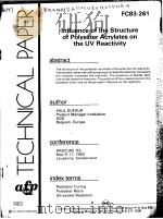 TECHNICAL PAPER FC83-261 INFLUENCE OF THE STRUCTURE OF POLYESTER ACRYLATES ON THE UV REACTIVITY（ PDF版）