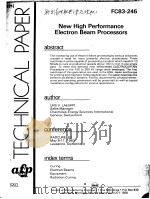 TECHNICAL PAPER FC83-245 NEW HIGH PERFORMANCE ELECTRON BEAM PROCESSORS（ PDF版）