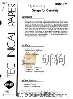 TECHNICAL PAPER IQ82-371 DESIGN FOR CERTAINTY     PDF电子版封面     