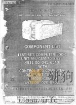 COMPONENT LIST FOR TEST SET，COMPUTER LOGIC UNIT AN/ASM-70（FALT） （4931-00-045-6540） WITH CONTROL BOX，     PDF电子版封面     
