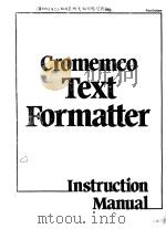 CROMEMCO TEXT FORMATTER INSTRUCTION MANUAL     PDF电子版封面     