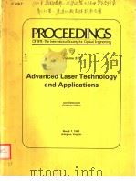 PROCEEDINGS OF SPIE-THE INTERNATIONAL SOCIETY FOR OPTICAL ENGINEERING VOLUME 335 ADVANCED LASER TECH（ PDF版）