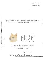 CRACKING IN HIGH-STRENGTH STEEL WELDMENTS-A CRITICAL REVIEW     PDF电子版封面     