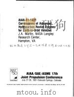 AIAA-81-1371 COMPARISONS OF ADVANCED HYDROCARBON ROCKET ENGINES FOR EARTH-TO-ORBIT VEHICLES     PDF电子版封面     