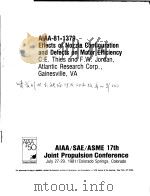 AIAA-81-1379 EFFECTS OF NOZZLE CONFIGURATION AND DEFECTS ON MOTOR EFFICIENCY     PDF电子版封面     