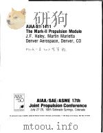 AIAA-81-1411 THE MARK-2 PROPULSION MODULE     PDF电子版封面     