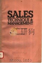 SALES TECHNIQUE & MANAGEMENT   1985  PDF电子版封面  0712106707   