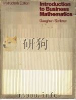 INTRODUCTION TO BUSINESS MATHEMATICS  INSTRUCTOR'S EDITION（1986 PDF版）