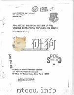 ADVANCED WEAPON SYSTEM （AWS） SENSOR PREDICTION TECHNIQUES STUDY VOLUME 1（ PDF版）