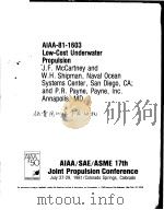 AIAA-81-1603 LOW-COST UNDERWATER PROPULSION     PDF电子版封面     