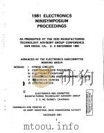 1981 ELECTRONICS MINISYMPOSIUM PROCEEDINGS     PDF电子版封面     