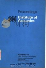 PROCEEDINGS INSTITUTE OF ACOUSTICS VOL.2 PART 5 PP189-436(1989)     PDF电子版封面     