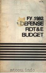 FY 1982 DEFENSE RDT&E BUDGET     PDF电子版封面     