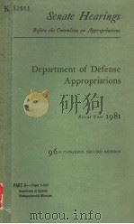 DEPARTMENT OF DEFENSE APPROPRIATIONS  PART 6     PDF电子版封面     