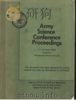 ARMY SCIENCE CONFERENCE PROCEEDINGS VOLUME 1     PDF电子版封面     