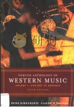 NORTON ANTHOLOGY OF WESTERN MUSIC  VOLUME 1     PDF电子版封面  0393979903   
