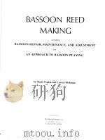 BASSOON REED MAKING     PDF电子版封面     