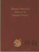 THOMAS WARTON'S HISTORY OF ENGLISH POETRY  VOLUME 3（1998 PDF版）