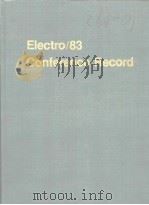 ELECTRO/83 CONFERENCE RECORD   1983  PDF电子版封面     