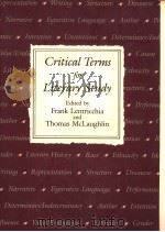 CRITICAL TERMS FOR LITERARY STUDY   1990  PDF电子版封面  0226472027  FRANK LENTRICCHIA  THOMAS MCLA 