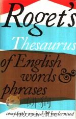 ROGET'S THESAURUS OF ENGLISH WORDS AND PHRASES   1962年  PDF电子版封面    ROBERT A.DUTCH O.B.E. 