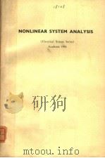 NONLINEAR SYSTEM ANALYSIS     PDF电子版封面     