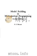 MODEL BUILDING IN MATHEMATICAL PROGRAMMING  SECOND EDITION（ PDF版）