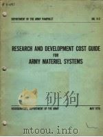 RESEARCH AND DEVELOPMENT COST GUIDE FOR ARMY MATERIEL SYSTEMS     PDF电子版封面     