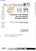 EVALUATION OF THE FLYWHEEL DRIVE CONCEPT FOR PASSENGER VEHICLES     PDF电子版封面     