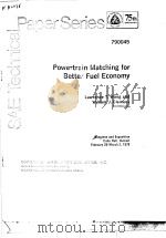 POWERTRAIN MATCHING FOR BETTER FUEL ECONOMY     PDF电子版封面     
