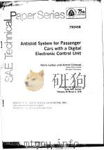 ANTISKID SYSTEM FOR PASSENGER CARS WITH A DIGITAL ELECTRONIC CONTROL UNIT     PDF电子版封面     