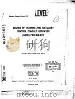 DEGREE OF TRAINING AND ARTILLERY CONTROL CONSOLE OPERATOR (ACCO) PROFICIENCY     PDF电子版封面    WILLIAM L.HAUSER 