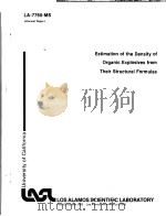 ESTIMATION OF THE DENSITY OF ORGANIC EXPLOSIVES FROM THEIR STRUCTURAL FORMULAS     PDF电子版封面    H.H.CADY 