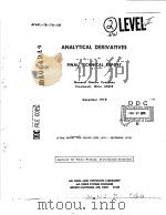 ANALYTICAL DERIVATIVES     PDF电子版封面    D.F.BERG  W.C.COLLEY  G.L.CONV 