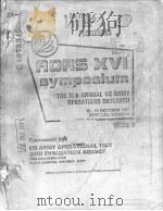 FINAL PROCEEDINGS OF THE SINTEENTH ANNUAL US ARYM OPERATIONS RESEARCH SYMPOSIUM VOLUME 2     PDF电子版封面     