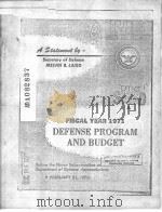 STATEMENT OF SECRETARY OF DEFENSE MELVIN R.LAIRD BEFORE THE HOUSE SUBCOMMITIEE ON DEPARTMENT OF DEFE（ PDF版）