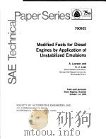 MODIFIED FUELS FOR DIESEL ENGINES BY APPLICATION OF UNSTABILIZED EMULSIONS（ PDF版）