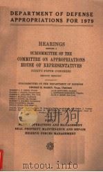 HEARINGS BEFORE A SUBCOMMITTEE OF THE COMMITTEE ON APPROPRIATIONS HOUSE OF REPRESENTATIVES  NINETY-F     PDF电子版封面     
